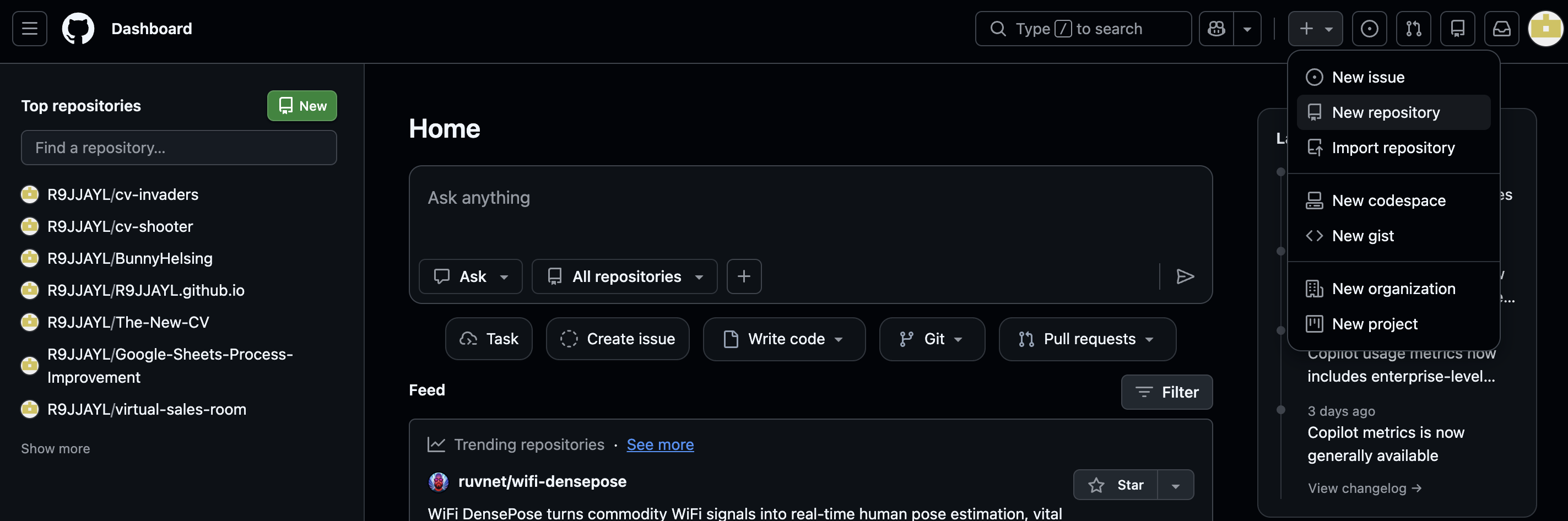 Creating a new GitHub repository